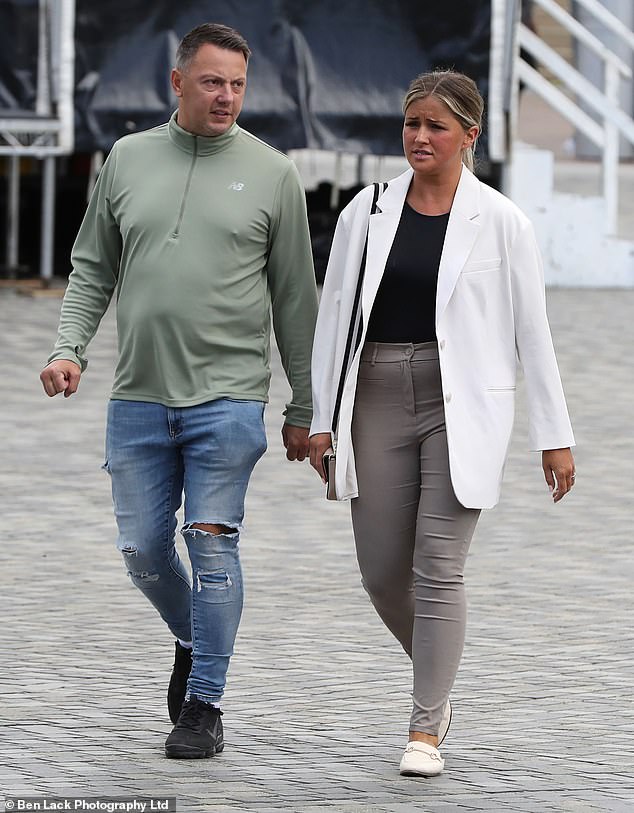 PCSO-and-her-husband-are-jailed-for-three-months-after.jpg Fiona and Darren Price, pictured outside Bradford Crown Court, have been jailed for three months after they pretended their Range Rover had been stolen so they could claim on the insurance