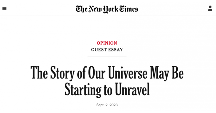 Response to ‘New York Times’ article highlighting the ‘crisis in cosmology’ unraveled by James Webb telescope.