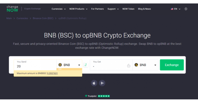First Exchange to Integrate opBNB Swaps for 900+ Assets