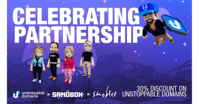 UNSTOPPABLE DOMAINS, THE SANDBOX, AND SMOBLER FORGE A PIONEERING DIGITAL IDENTITY AND METAVERSE PARTNERSHIP