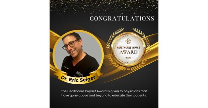 Dr. Eric Seiger, D.O. Recognized with the 2023 Healthcare Impact Award