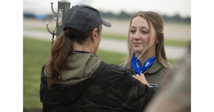 Inspirational bilingual Air Force aviation veteran and author Captain Mama, at Wings Over Houston airshow (Oct 14-15)