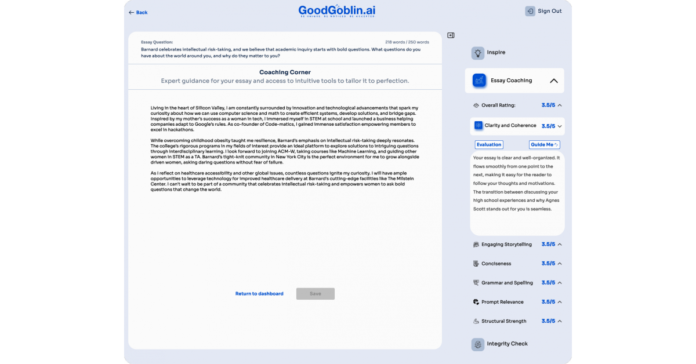 essay-coaching.png Introducing the first real-time essay coaching for college-bound seniors, combining human guidance with AI precision