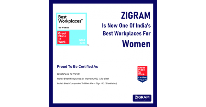 ZIGRAM Named One of India’s Best Workplaces for Women by Great Place to Work