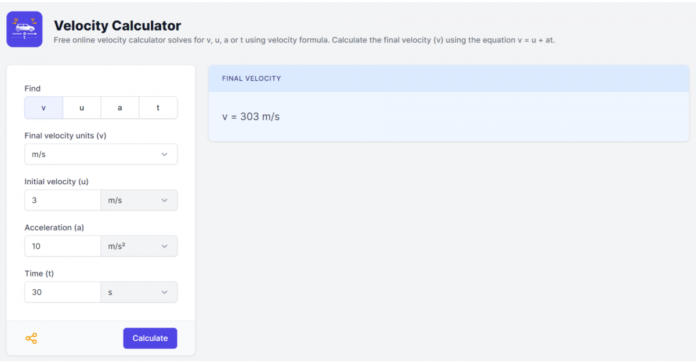 Calculator.io Unveils Velocity Calculator for Dynamic Speed Assessments