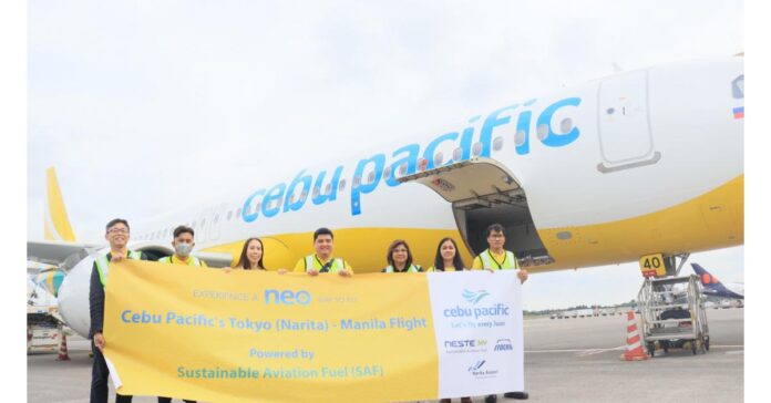 Cebu Pacific takes a historic leap towards sustainable aviation with first Narita-Manila SAF-powered flight