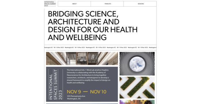 RVLV website design for the Intentional Spaces Summit 2023 featured in Communication Arts website publication