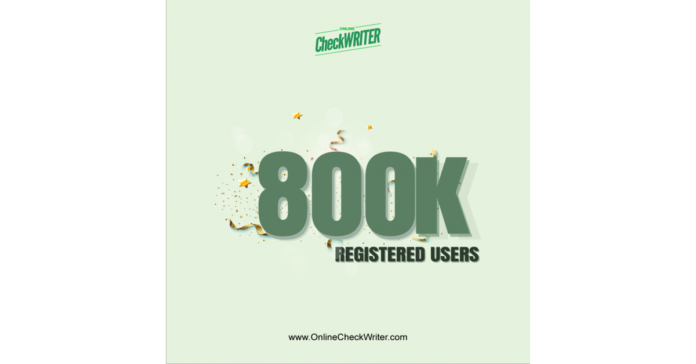 f.png OnlineCheckWriter.com Surpasses 800,000 Registered Users