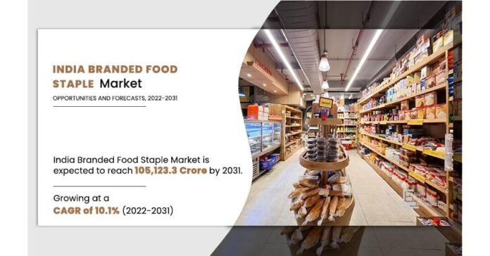 India Branded Food Staple Market to Reach INR 105,123.34 crore at CAGR of 10.1% 2022 to 2031