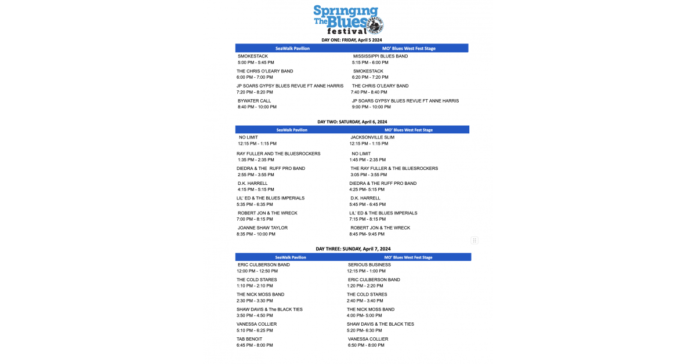 2024-lineup.png 32nd SPRINGING THE BLUES FESTIVAL RETURNS TO JACKSONVILLE BEACH APRIL 5-7 2024