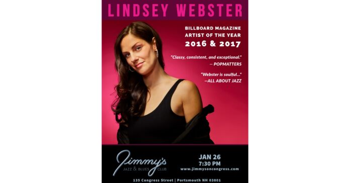 Jimmy's Jazz & Blues Club Features Award-Winning Singer & Songwriter LINDSEY WEBSTER on Friday January 26 at 7:30 P.M.