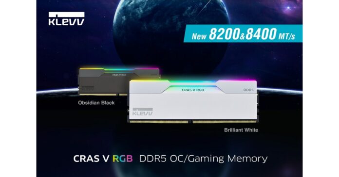 KLEVV INTRODUCES CRAS V RGB KIT WITH DDR5-8400 WITH ALL-NEW BRILLIANT WHITE EDITION