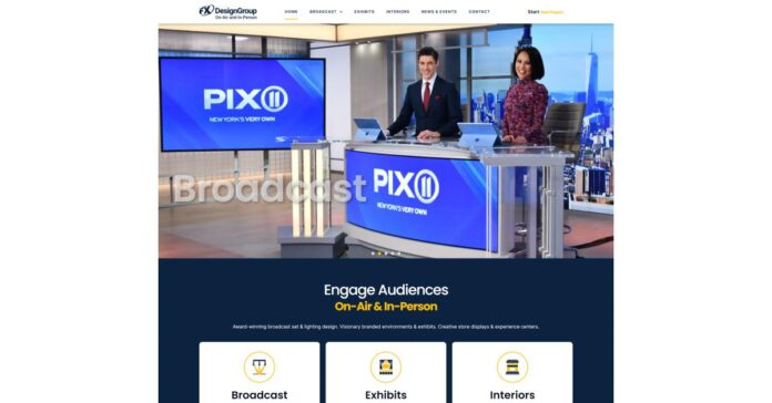 FX Design Group Relaunches FXGroup.tv, Incorporating Broadcast Set and Lighting Design, Tradeshow, and Interior Services