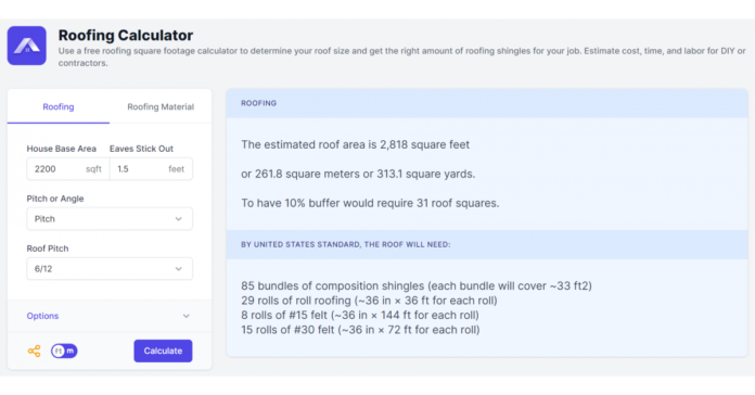 Calculator.io Introduces Roofing Calculator for Streamlined Construction Planning