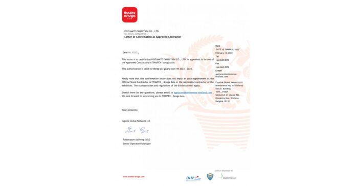 Pixelmate Exhibition Co., Ltd. an approved Booth Contractor and Designer at Thaifex Anuga Asia 2024, Bangkok, Thailand