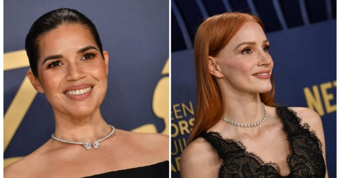 America Ferrera and Jessica Chastain Shine in De Beers at the 2024 SAG Awards