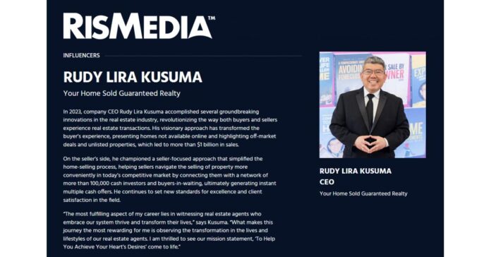 Rudy Lira Kusuma Named Among RISMedia’s 2024 Real Estate Newsmakers