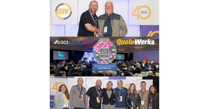 QuoteWerks Awarded "Best Partner Involvement" at ASCII EDGE Event in Costa Mesa, California