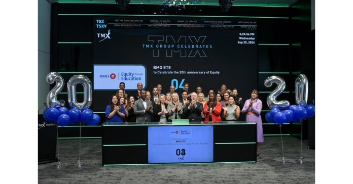 BMO's 20th Equity Through Education Trading Day Raises C$1.5 Million to Promote Education, Development and Progress for Promising Students Around the World