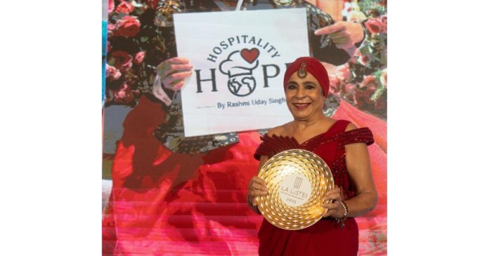 Nonprofit Organisation Hospitality Hope by Rashmi Uday Singh From India Honoured With “Community Spirit Award” at the Prestigious La Liste Awards 2025 in Paris