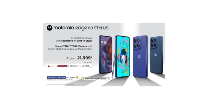 OG_Multimedialog_94402.jpg Motorola Launches Edge 60 Stylus - Brings Segment’s First Built-in Stylus with AI Sketch to Image, Segment-Leading Sony LYTIA 700C Camera, Segment Leading Moto AI Features and a 6.7” Super HD 1.5K Flat Display