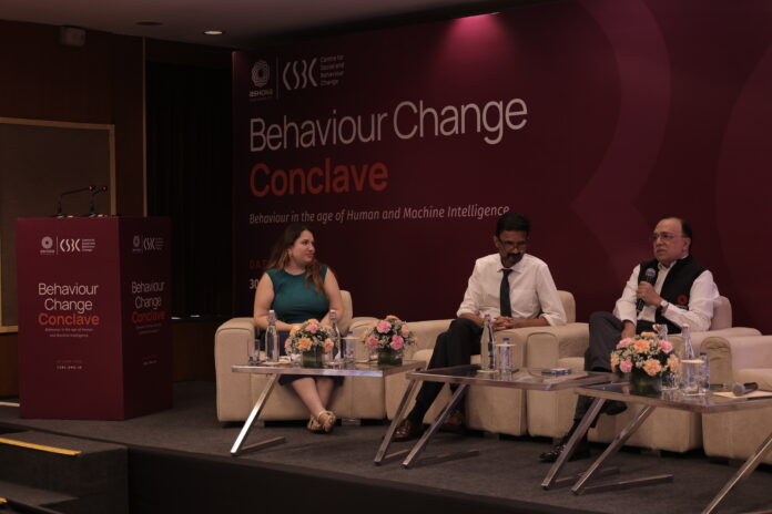 Pramath Raj Sinha, Founder and Chairperson, Board of Trustees, Ashoka University, and Pavan Mamidi, Director, CSBC, Ashoka University at Behaviour Change Conclave 2026