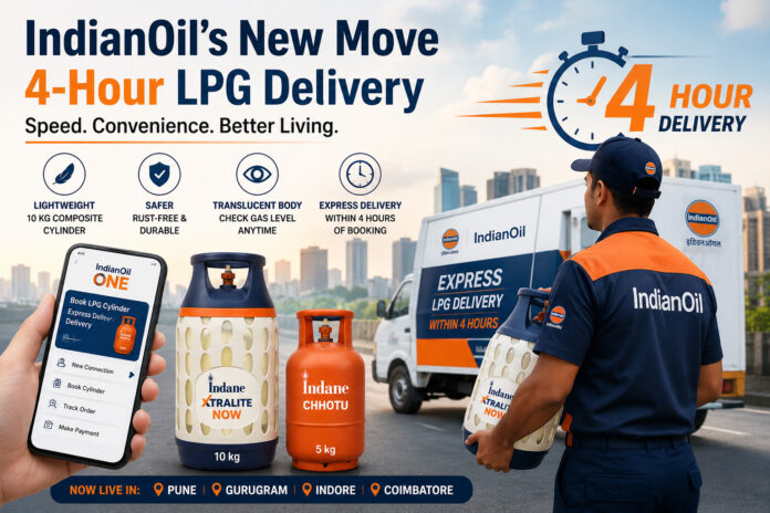 Four Hour Gas Cylinder Delivery By Indian Oil